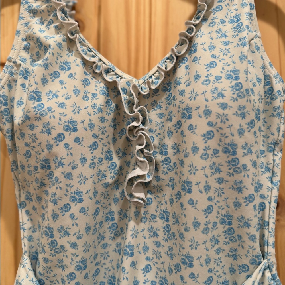 SweetHoney Floral One-Piece Swimsuit medium blue/cream - Picture 2 of 6